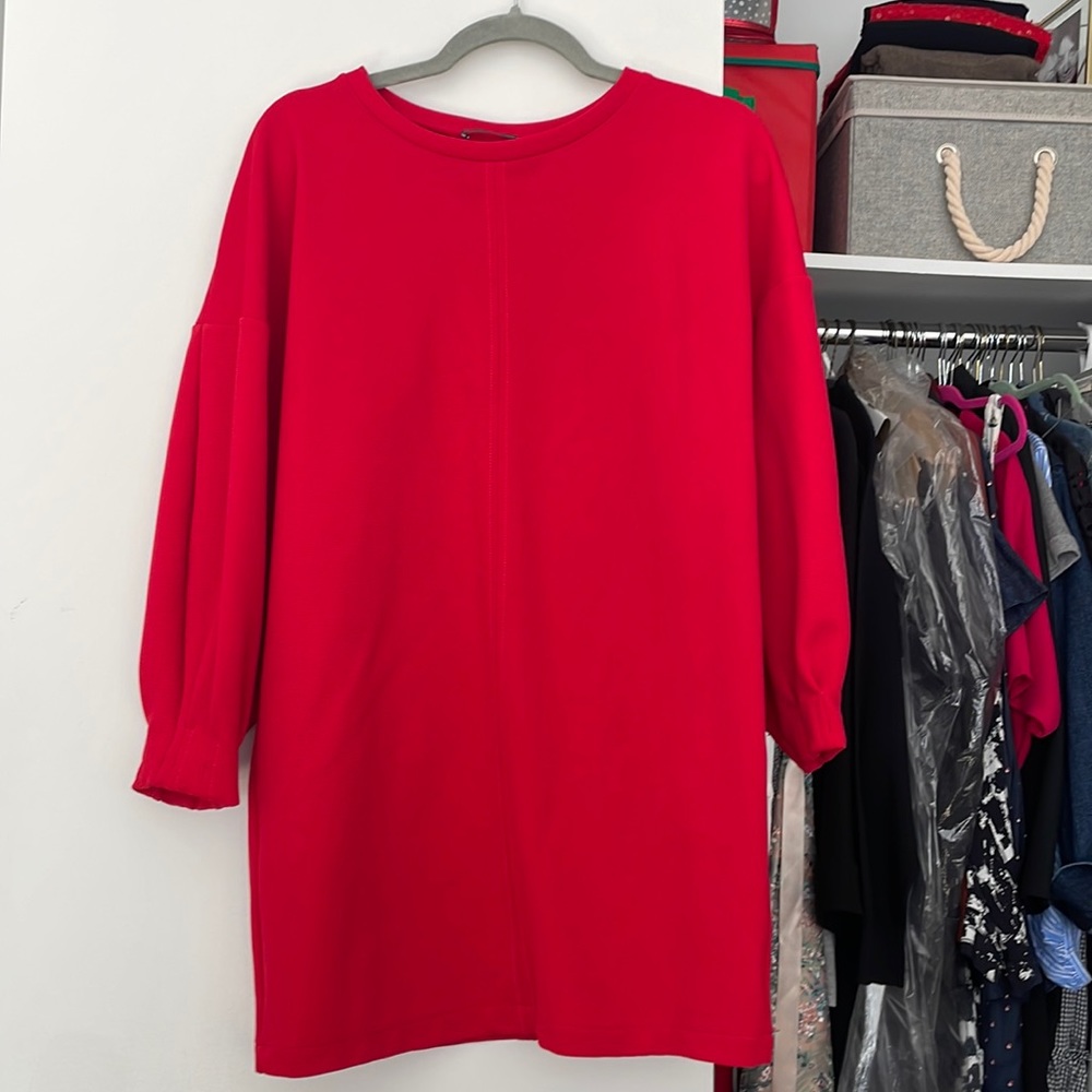 Zara oversized dress with gathered sleeves